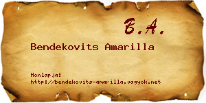 Bendekovits Amarilla névjegykártya